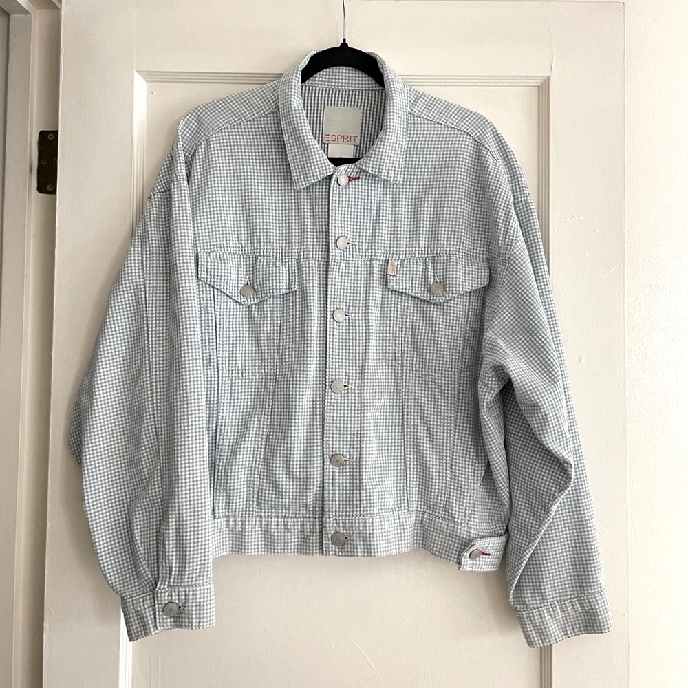 ESPRIT Vintage gingham denim jacket